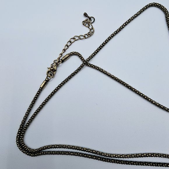 Owl Necklace Vintage Dangle Yellow Lucite Cabochon Articulated Gold Tone Bird - Picture 9 of 10